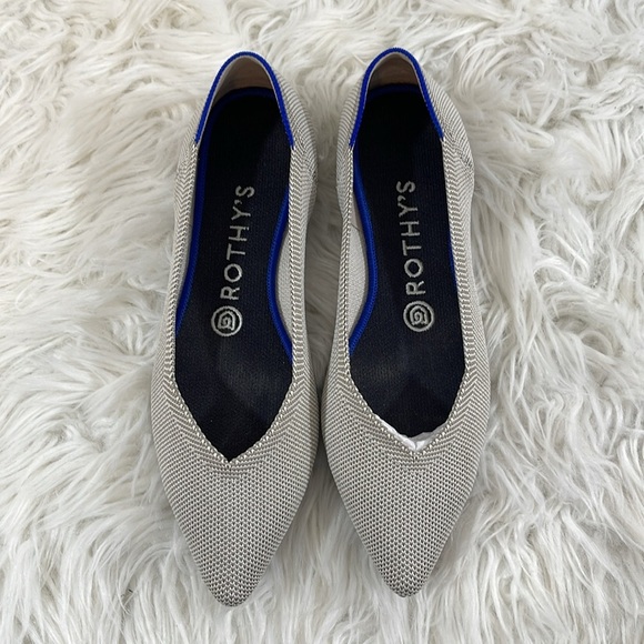 ROTHY’S The Point in Flax Birdseye Size 7.5 Flats Slip On Shoes - Picture 4 of 14